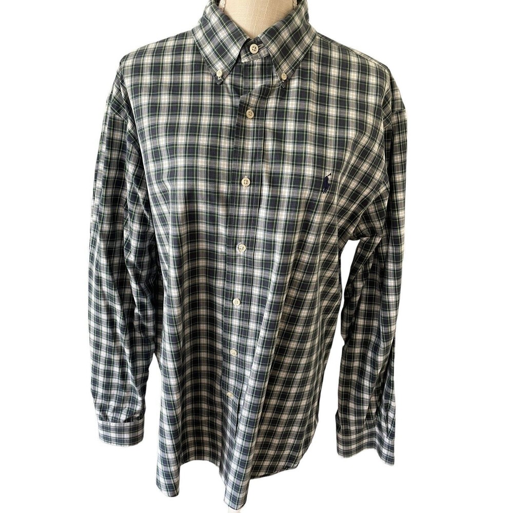 Polo Ralph Lauren L/S Classic Fit Button Front Shirt Plaid Men's XL